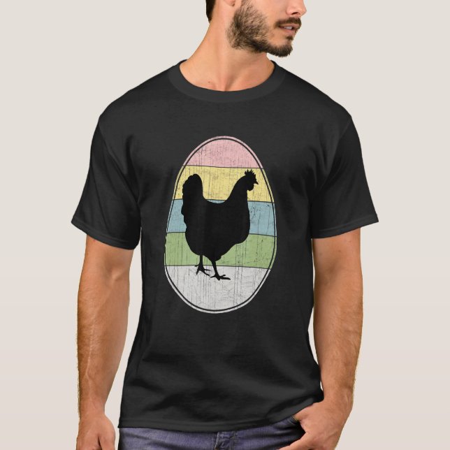 T-shirt Graphisme Poule Oeuf de Pâques Joyeuses  Jour de P (Devant)