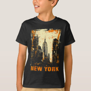 T-shirt Graphisme punk grunge sur la skyline de New York