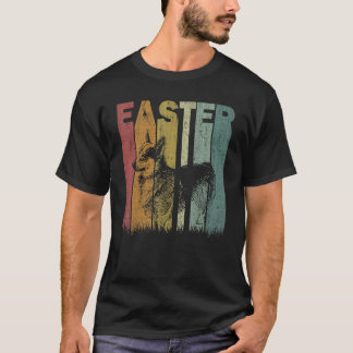 T-shirt Graphisme Rétro Drôle de Pâques pour Welsh Corgi