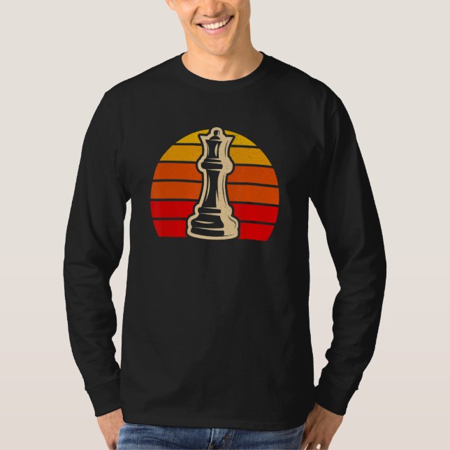 T-shirt Graphisme Rétro Échecs Joueur d'Échecs Échec et Ma (Devant)