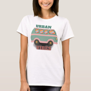 T-shirt Graphisme Rétro Fourgonnette Vibes Urbaines