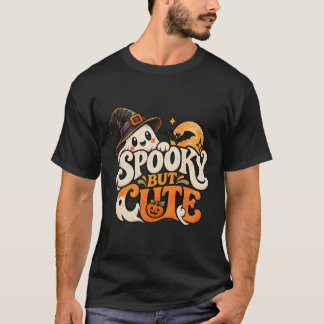 T-shirt Graphisme Rétro Halloween de Sorcière Fantôme Mign