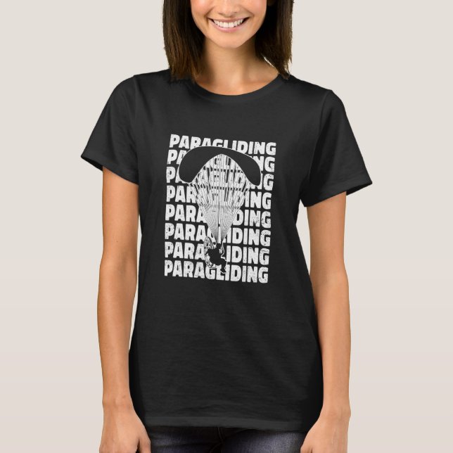 T-shirt Graphisme Rétro Parapente Parachute Ciel (Devant)