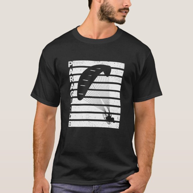 T-shirt Graphisme Rétro Parapente Parachute Ciel (Devant)