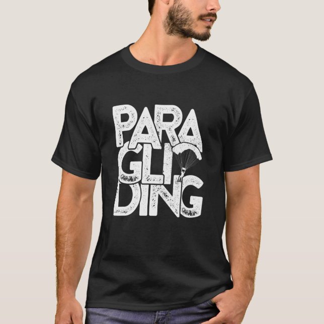 T-shirt Graphisme Rétro Parapente Parachute Ciel (Devant)