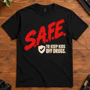T-shirt Graphisme S.A.F.E. Parodie Rétro pour Tenir les En