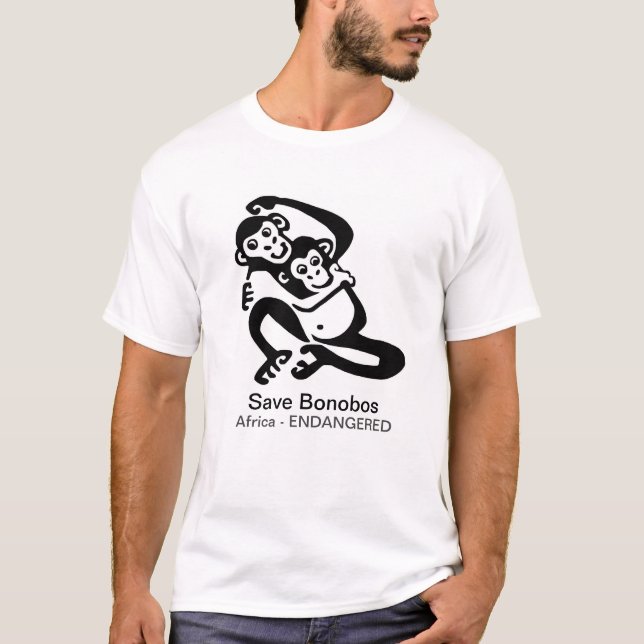 T-shirt Graphisme - Sauvez BONOBOS - Conservation de la fa (Devant)