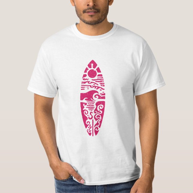 T-shirt Graphisme tribal de plage de planche de surf (Devant)