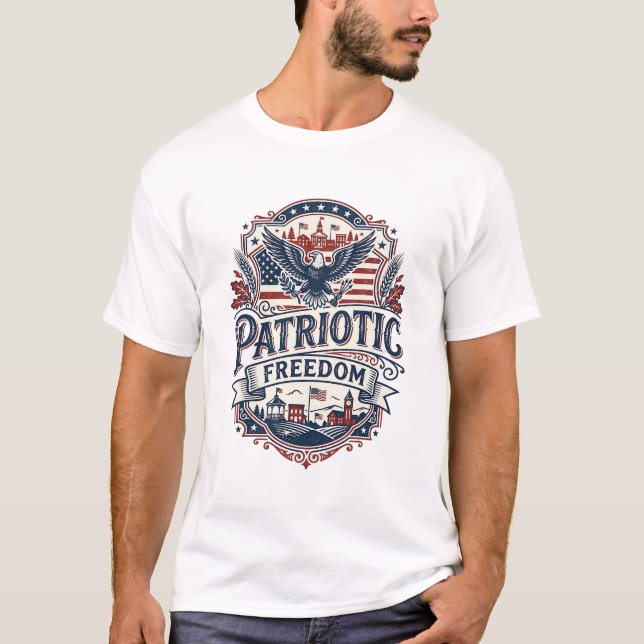 T-shirt Graphisme vectoriel de fierté de petite ville du M (Devant)