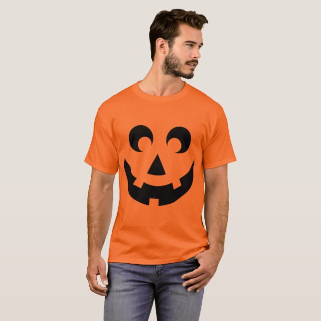 T-shirt Graphismes de visage de citrouille d'Halloween Scr (Devant entier)