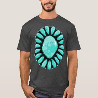 T-shirt Grappe de bijoux Turquoise inspirée par les Amérin