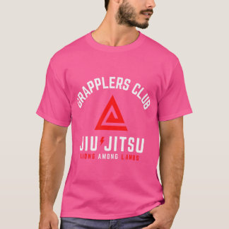 T-shirt Grapplers Club Bjj Jiu Jitsu Rouge Et Noir