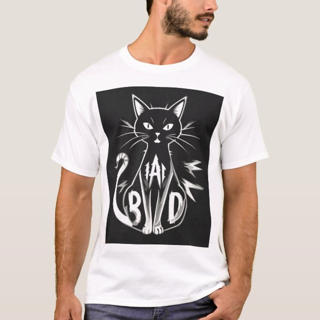T-shirt Gras BAD Cat Art (Devant)