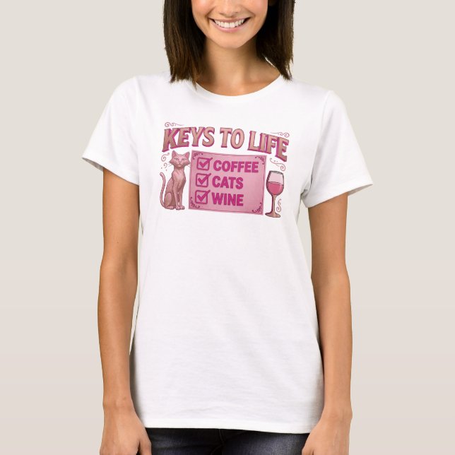 T-shirt Gras & Beau Rose CAFÉ PUIS VIN (Devant)