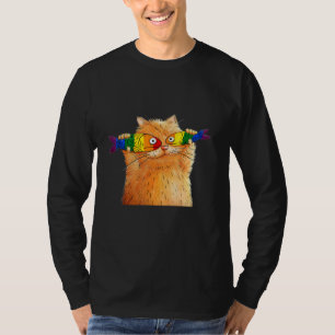 T-shirt Gras Chat Capture Poisson Yeux Poisson Animaux de