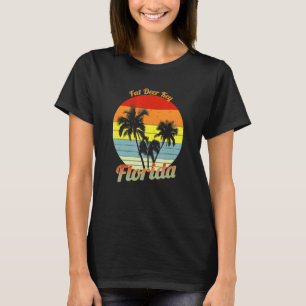 T-shirt Gras Deer Key Floride Arbres tropicaux rétro Palm