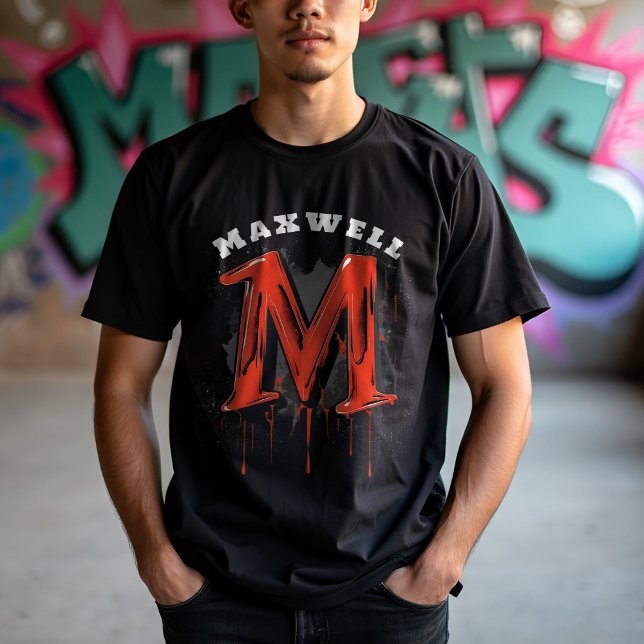 T-shirt Gras Graffiti Monogram "M" - Personnalisable Urban (Créateur téléchargé)