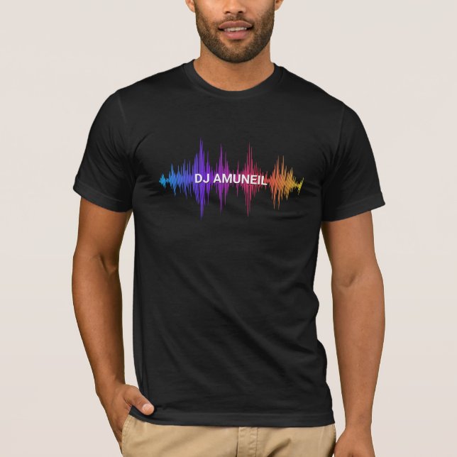 T-shirt Gras Music Waves DJ multicolores, Audio (Devant)