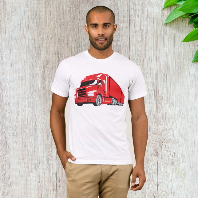 T-shirt Gras Red Semi-Truck Big Rig Trucker (Créateur téléchargé)