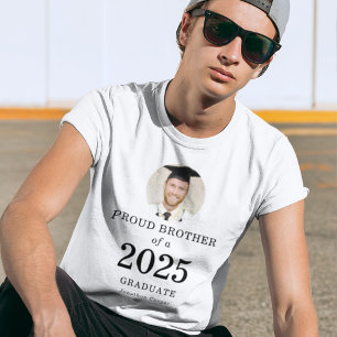 T-shirt Gras Texte Photo Fière Frère de 2023 Diplômé