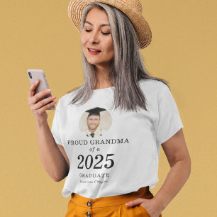T-shirt Gras Texte Photo Fière grand-mère de 2023 Diplômée