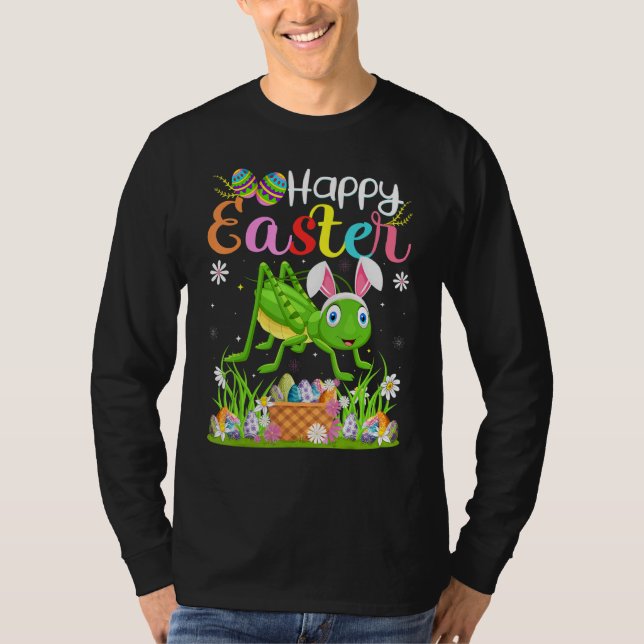 T-shirt Grasshopper Bunny Egg Chasse Grasshopper Happy E (Devant)