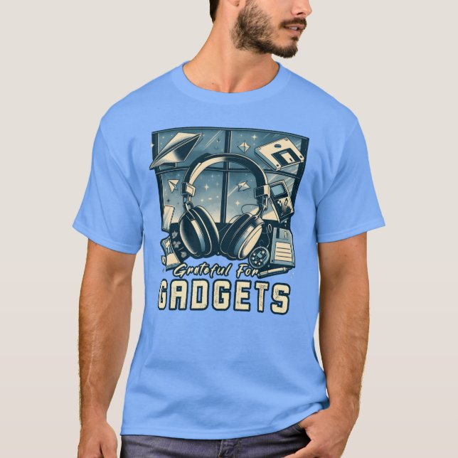 T-shirt Grateful For Gadgets Nostalgia Funhanksgiving IT f (Devant)