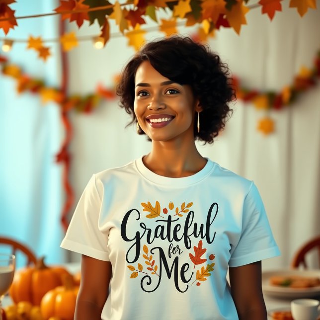 T-shirt Grateful for Me Fall Leaves Graphisme (Créateur téléchargé)