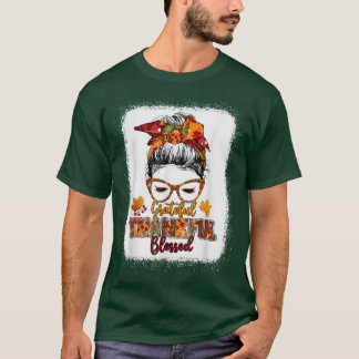 T-shirt Grateful Merci béni Citrouille Messy Bun Merci