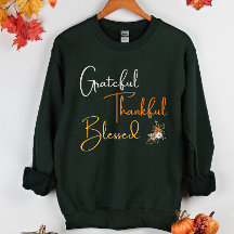 Grateful Merci béni Thanksgiving blanc