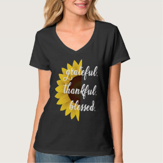 T-shirt Grateful Merci bienheureux Motivation Tournesol mi