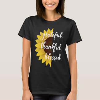T-shirt Grateful Merci bienheureux Motivation Tournesol mi