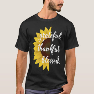 T-shirt Grateful Merci bienheureux Motivation Tournesol mi