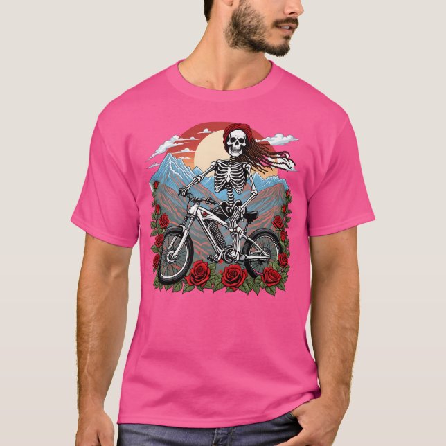 T-shirt Grateful Skeleton Electric Mountain Vélo Ride Acti (Devant)