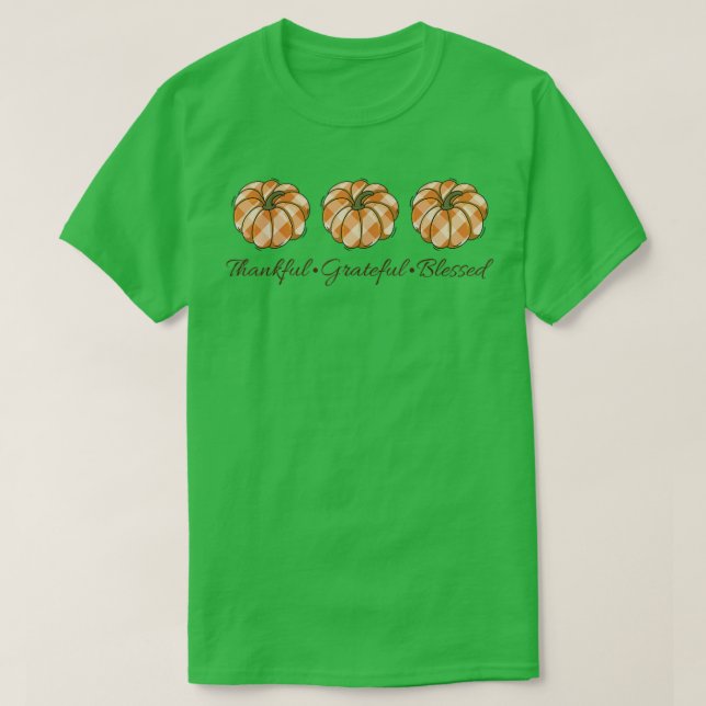 T-shirt Grateful Thankful And Blessed Turkey Fall Vibes Th (Design devant)
