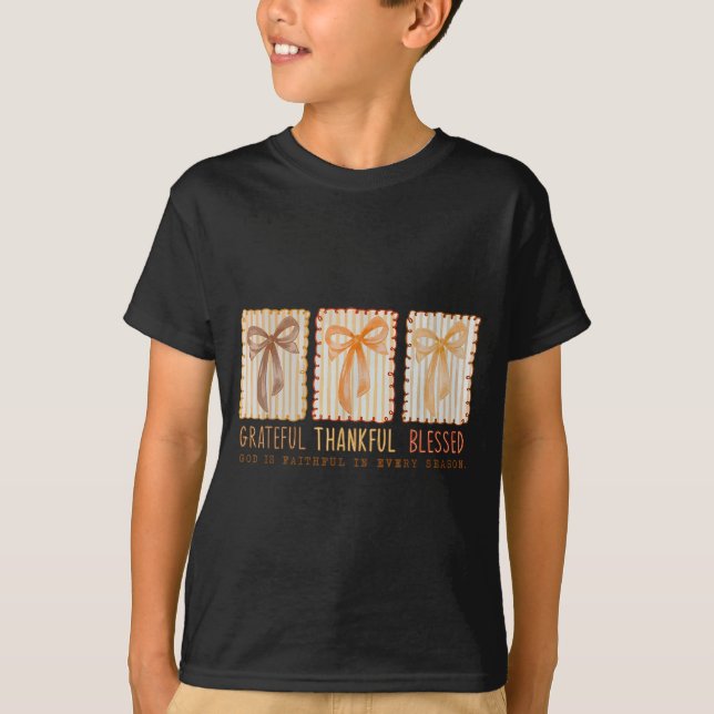 T-shirt Grateful Thankful Blessed Religious Christian  (Devant)