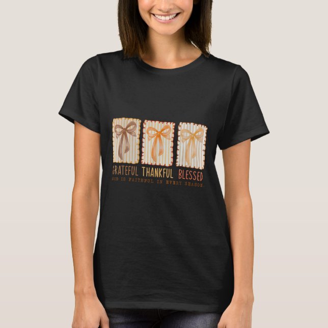 T-shirt Grateful Thankful Blessed Religious Christian  (Devant)