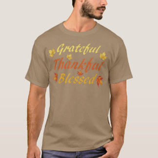 T-shirt Grateful Thankful BlessedThanksgiving Fall Celebra