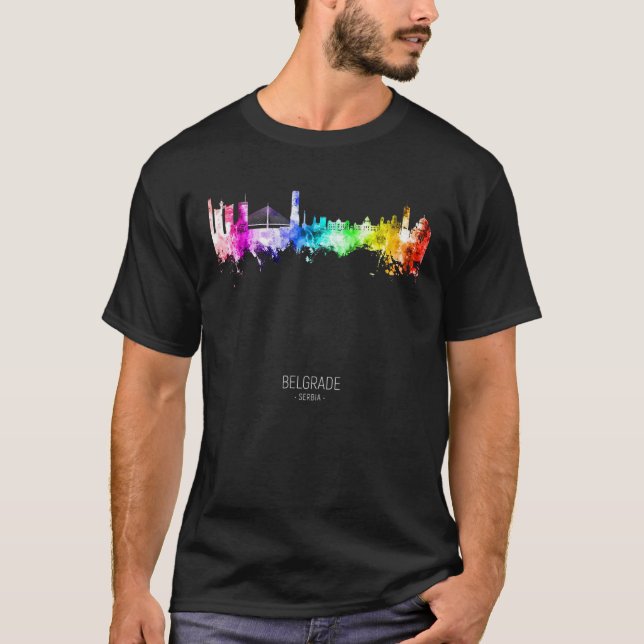 T-shirt Gratte-ciel de Belgrade Skyline Serbie (Devant)