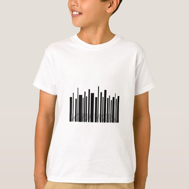 T-shirt Gratte-ciel de code barres (Devant)
