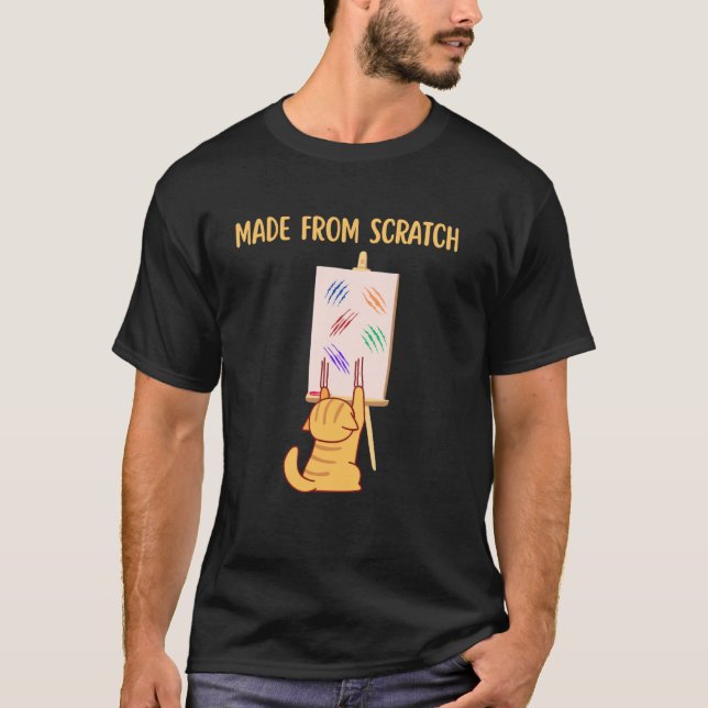 T-shirt Grattements de chat drôles créés à partir de zéro (Devant)