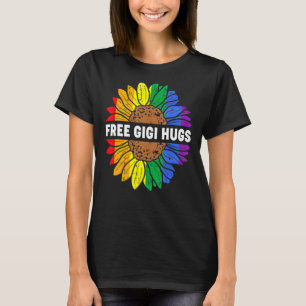 T-shirt Gratuit Gigi Hugs Lgbt Daisy Rainbow Flower Hippie