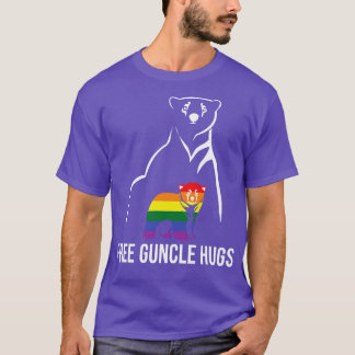 T-shirt Gratuit Guncle Hugs Gay pride LGBT Rainbow Men Gay