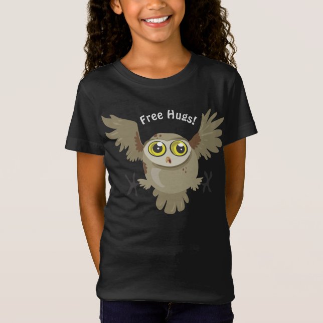T-Shirt Gratuit Hugs ! T de chouette (Devant)