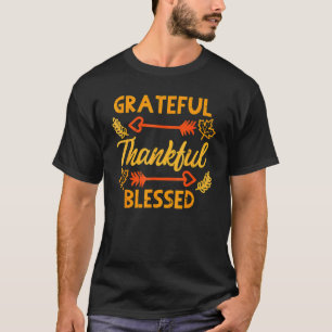 T-shirt Gratuit Merci Blessé Automne Thanksgiving Automne