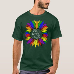 T-shirt Gratuit oncle Hugs LGBT Rainbow Daisy Flower Gay P