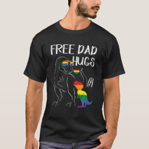T-shirt Gratuit Papa Hugs LGBT Pride Papa Dinosaur Rex Cad