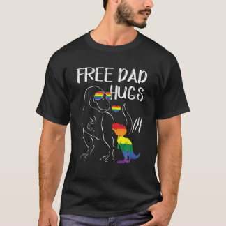 T-shirt Gratuit Papa Hugs LGBT Pride Papa Dinosaur Rex Cad