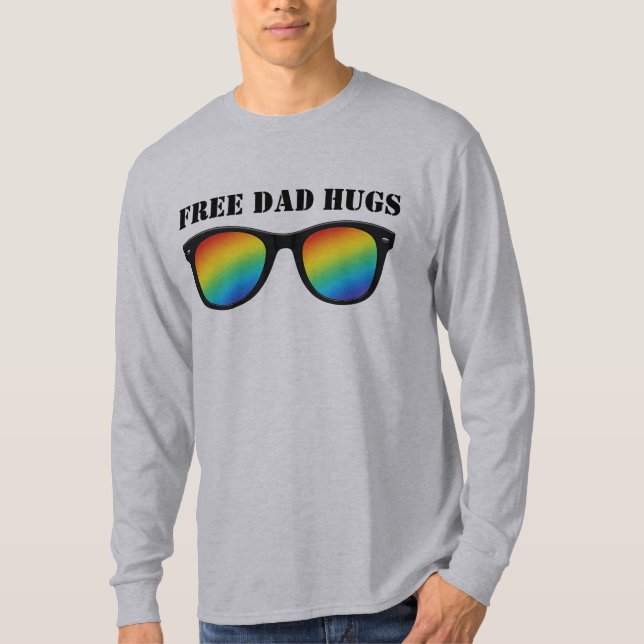 T-shirt Gratuit Papa Hugs - Rainbow Wayfars (Devant)