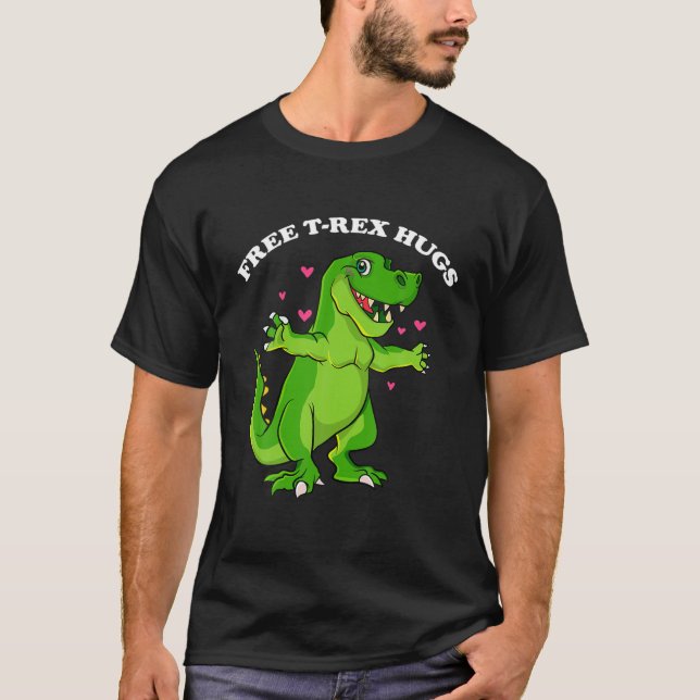 T-shirt Gratuit T Rex Hugs Funny Valentines Day Dinosaur C (Devant)